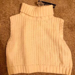 NWT MINKPINK white turtleneck cropped sweater
